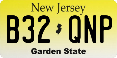 NJ license plate B32QNP
