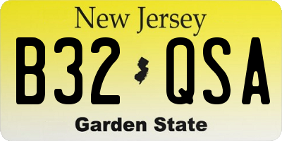 NJ license plate B32QSA