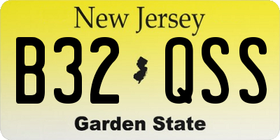NJ license plate B32QSS