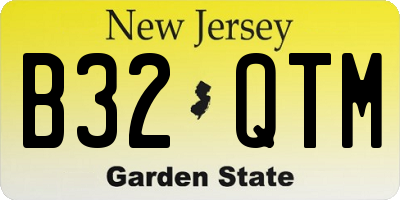 NJ license plate B32QTM