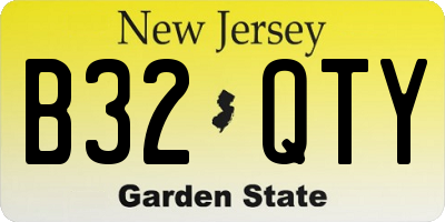 NJ license plate B32QTY