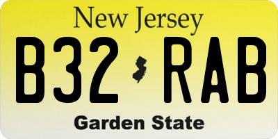 NJ license plate B32RAB