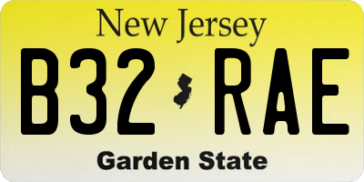 NJ license plate B32RAE