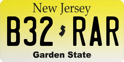 NJ license plate B32RAR