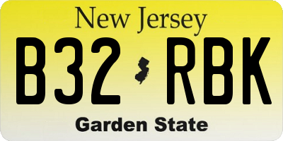 NJ license plate B32RBK