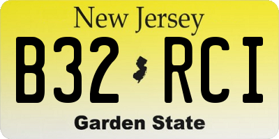 NJ license plate B32RCI