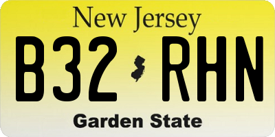 NJ license plate B32RHN