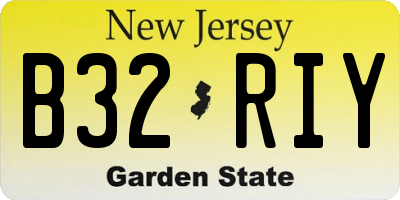 NJ license plate B32RIY