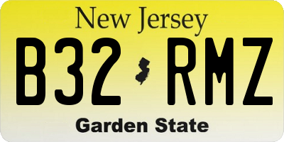 NJ license plate B32RMZ
