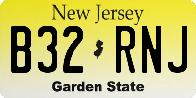 NJ license plate B32RNJ