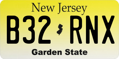 NJ license plate B32RNX