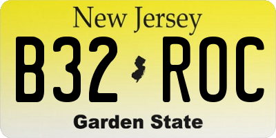 NJ license plate B32ROC