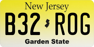 NJ license plate B32ROG