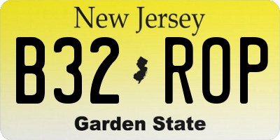 NJ license plate B32ROP