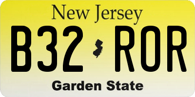 NJ license plate B32ROR