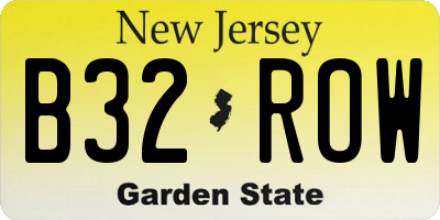 NJ license plate B32ROW