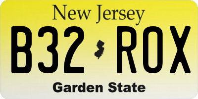 NJ license plate B32ROX