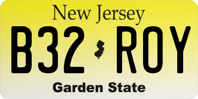 NJ license plate B32ROY