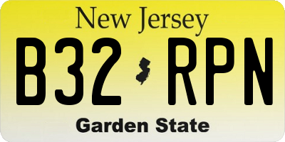 NJ license plate B32RPN