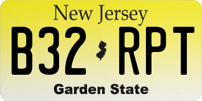 NJ license plate B32RPT