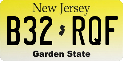 NJ license plate B32RQF