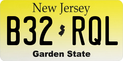 NJ license plate B32RQL