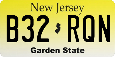NJ license plate B32RQN