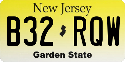 NJ license plate B32RQW