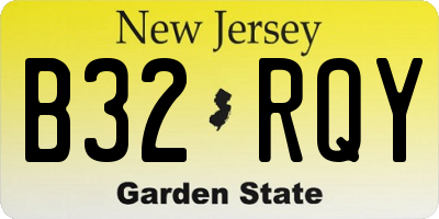 NJ license plate B32RQY