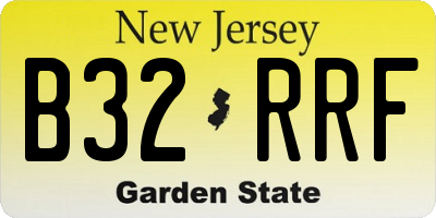 NJ license plate B32RRF