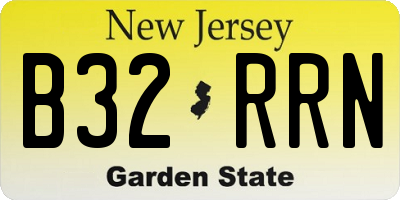 NJ license plate B32RRN