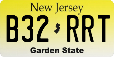NJ license plate B32RRT