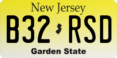 NJ license plate B32RSD