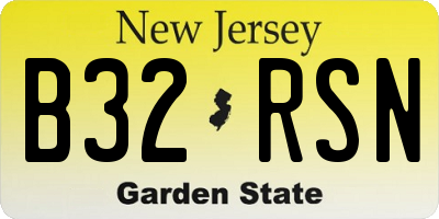 NJ license plate B32RSN