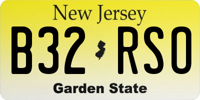 NJ license plate B32RSO