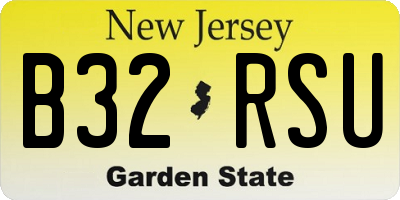 NJ license plate B32RSU