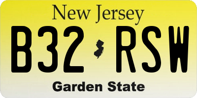 NJ license plate B32RSW
