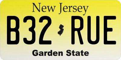 NJ license plate B32RUE