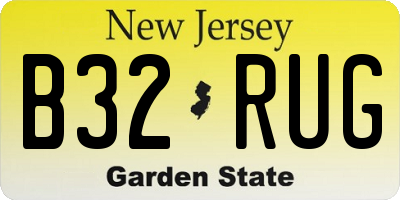 NJ license plate B32RUG