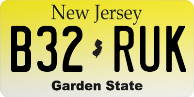 NJ license plate B32RUK