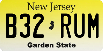 NJ license plate B32RUM