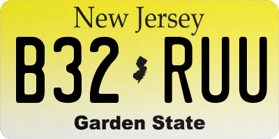 NJ license plate B32RUU