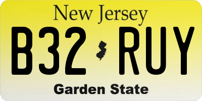 NJ license plate B32RUY