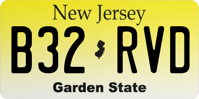 NJ license plate B32RVD
