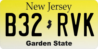 NJ license plate B32RVK