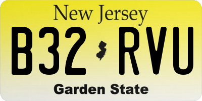 NJ license plate B32RVU