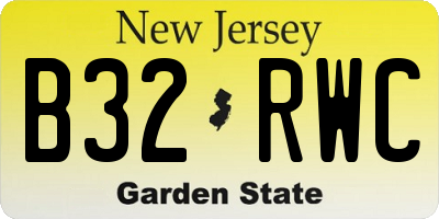NJ license plate B32RWC