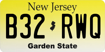 NJ license plate B32RWQ