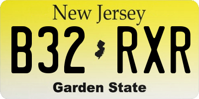 NJ license plate B32RXR