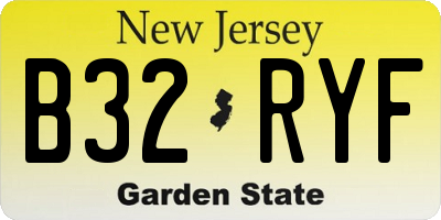 NJ license plate B32RYF